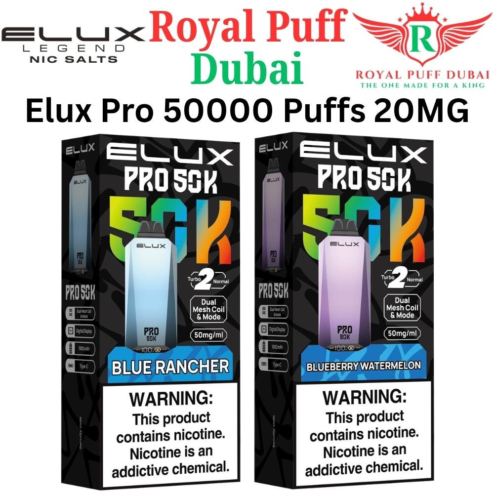 Elux Pro 50000 Puffs 20MG All Flavors Disposable Vape in Dubai